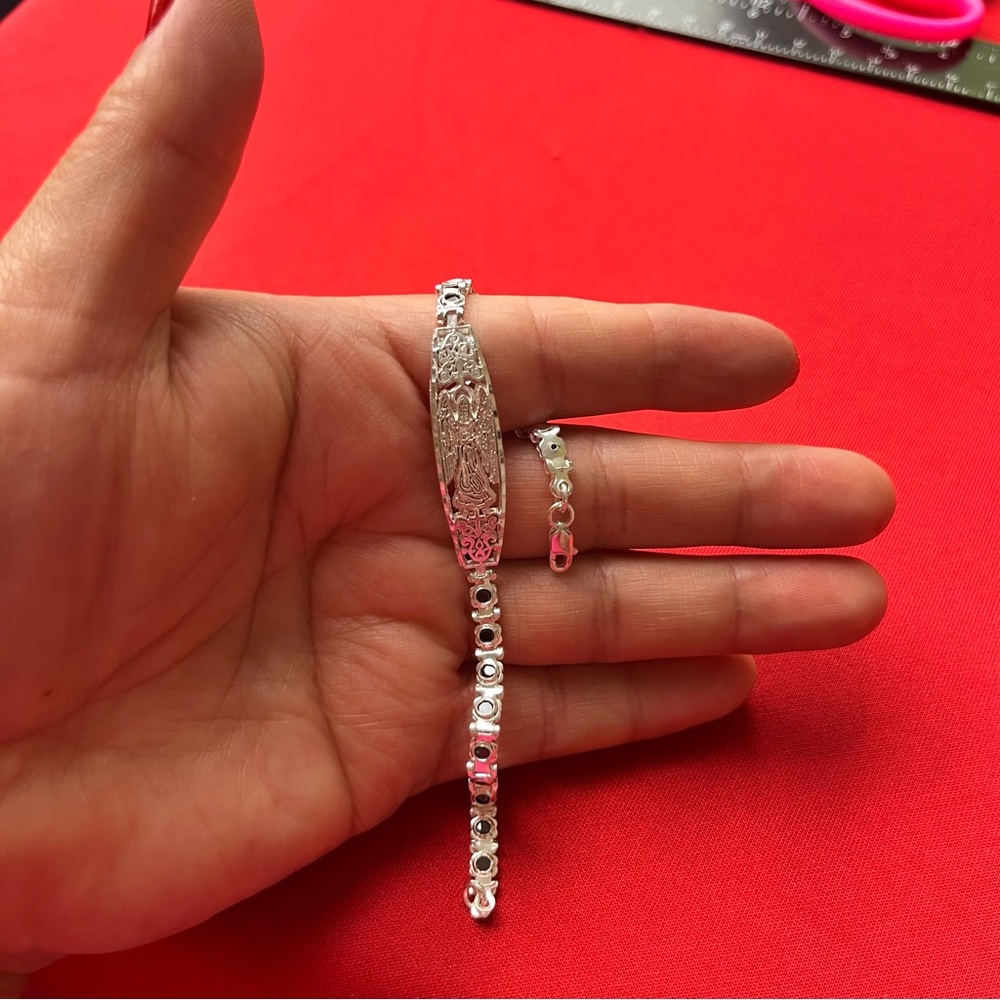 925 strling Silver Sparkling Rhinestone Catholic religions Bracelet‎ - Picture 3 of 15